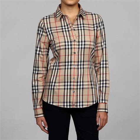 burberry ladies shirts|burberry plaid shirt women's.